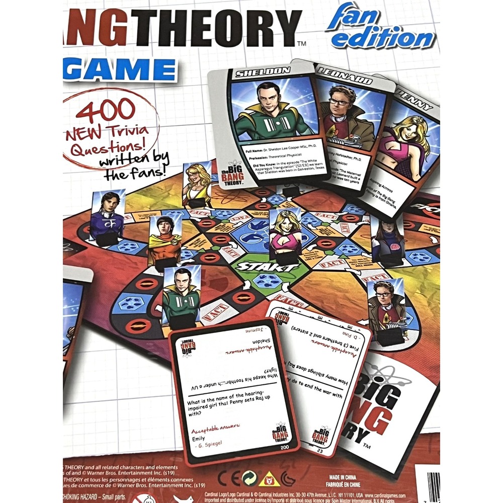 Cardinal Big Bang Theory TV Fan Edition Trivia Board Game 400 Questions 12+ - Picture 3 of 9